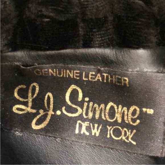 Saks Fifth Avenue Black Label Genuine Leather + Velvet Drawstring Bag Silk Rope main image 4